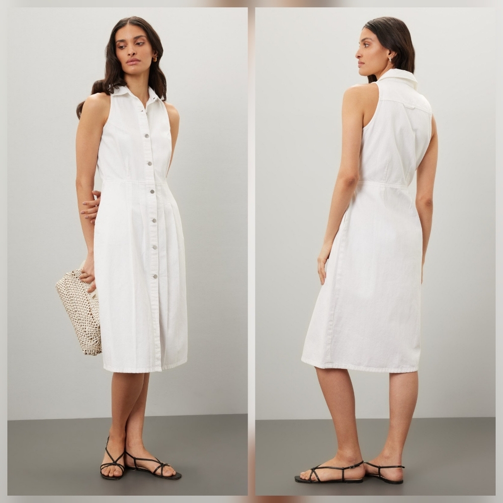 DL1961 Daphne Denim Dress Sleeveless Collared Size XS